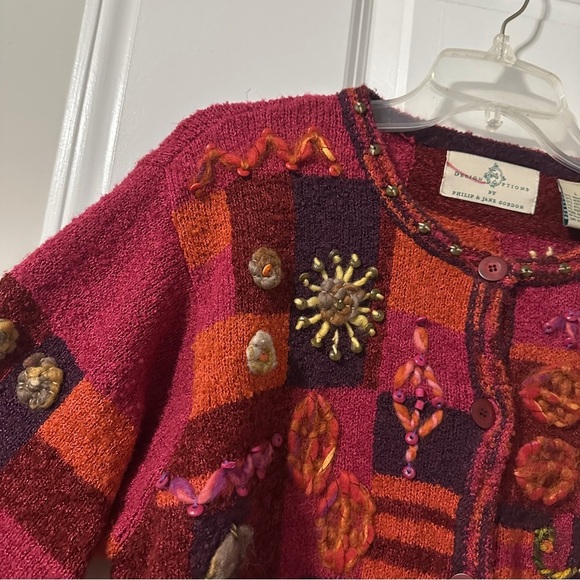 Design Options Phillip & Jane Gordon Pink Embellished Cardigan Women’s Sz Large - Picture 3 of 16